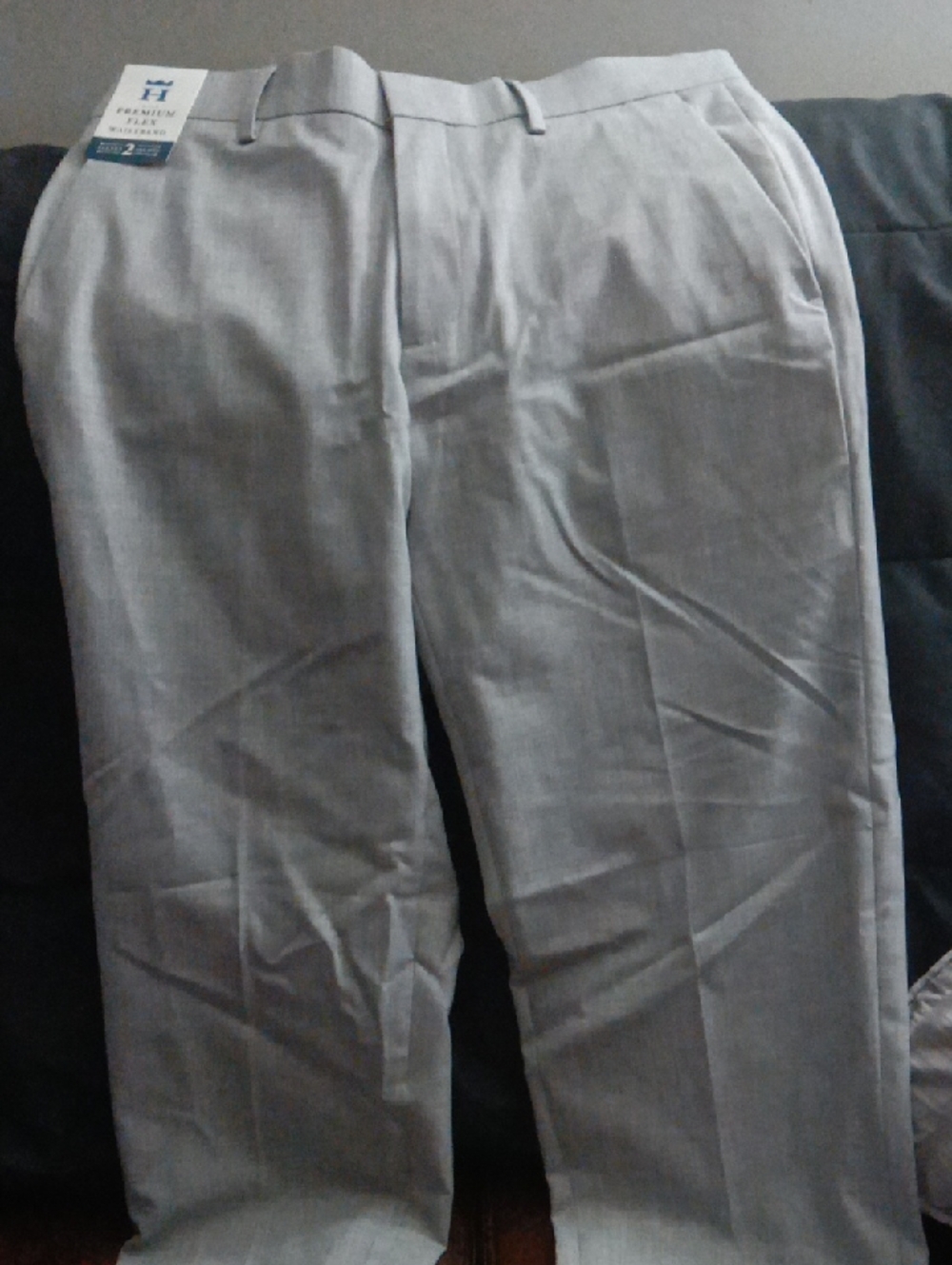 Haggar Light Gray Men's Dress Pants - Flat Front Trousers